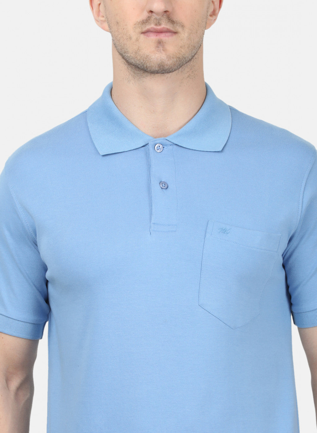 Mens Blue Plain T-Shirt