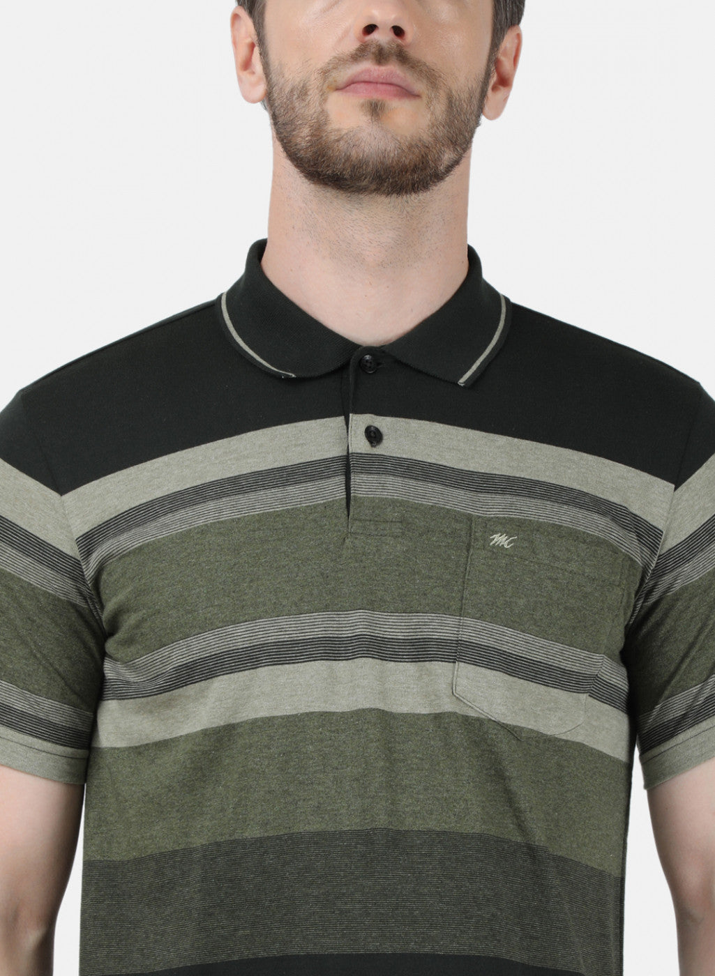 Mens Olive Stripe T-Shirt