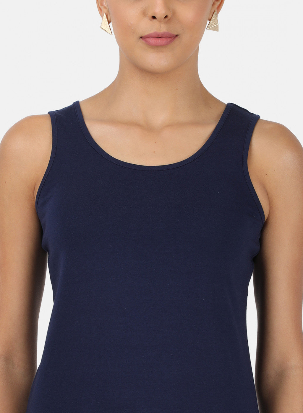 Womens Blue Plain Spaghetti