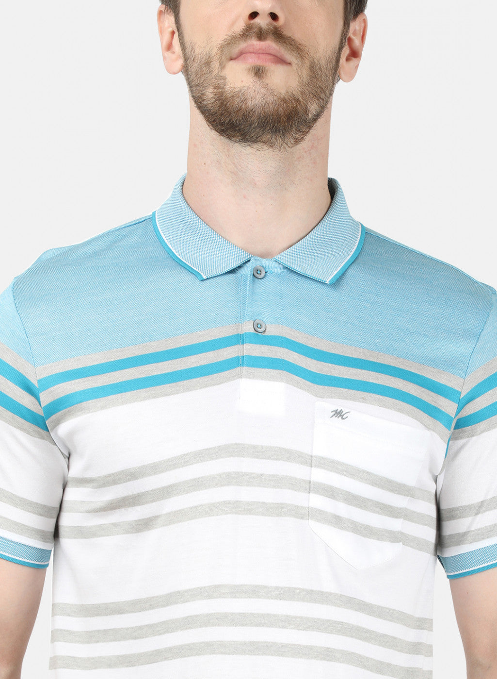 Mens Blue & White Stripe T-Shirt