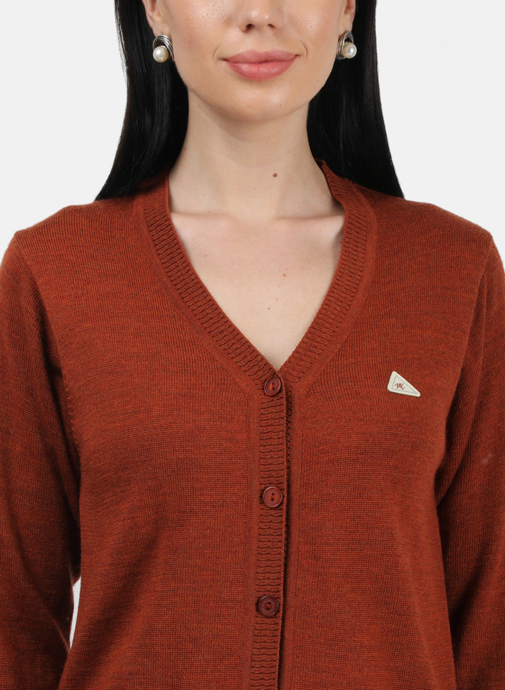 Women Orange Solid Cardigan