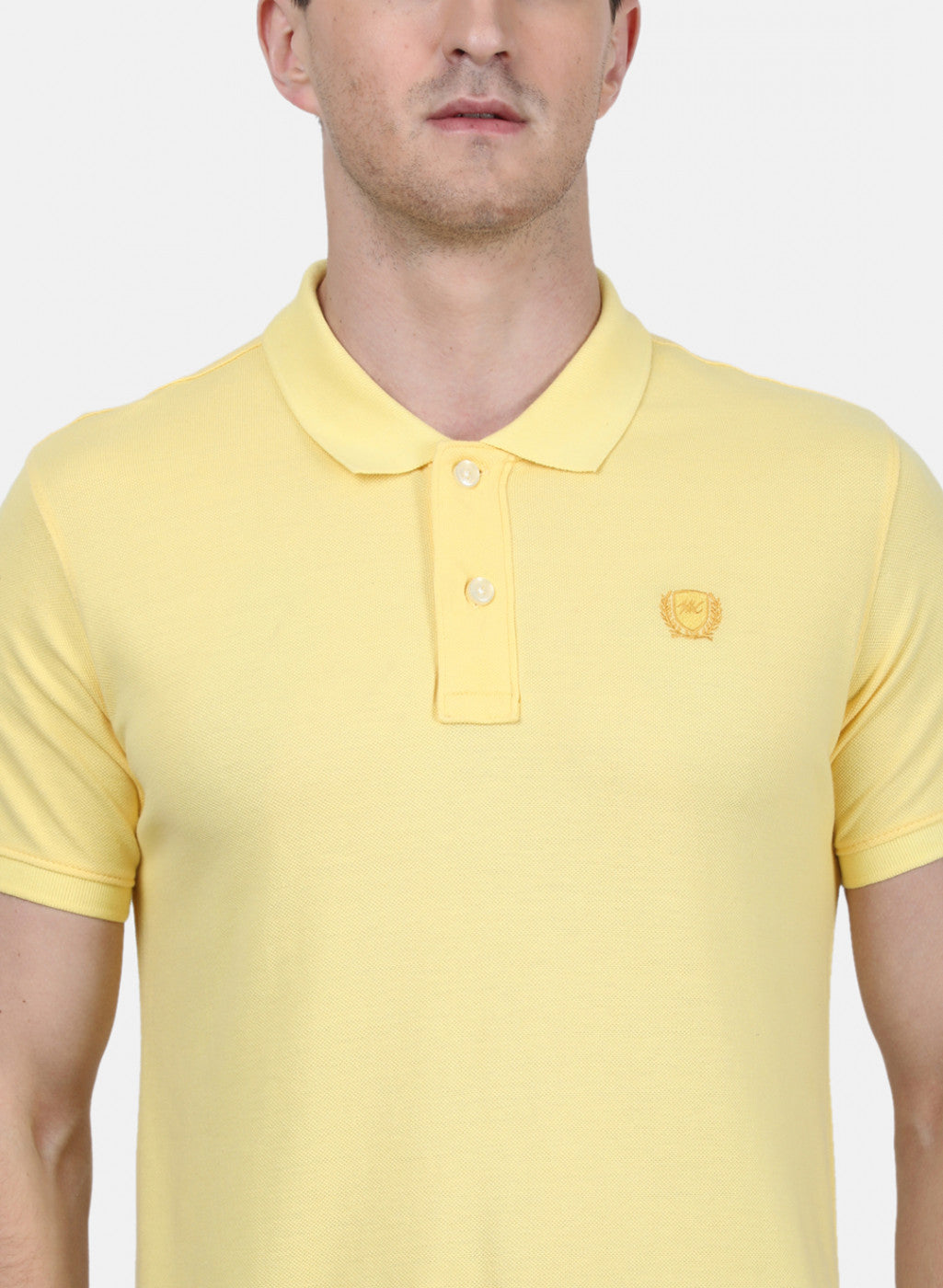 Mens Yellow Plain T-Shirt