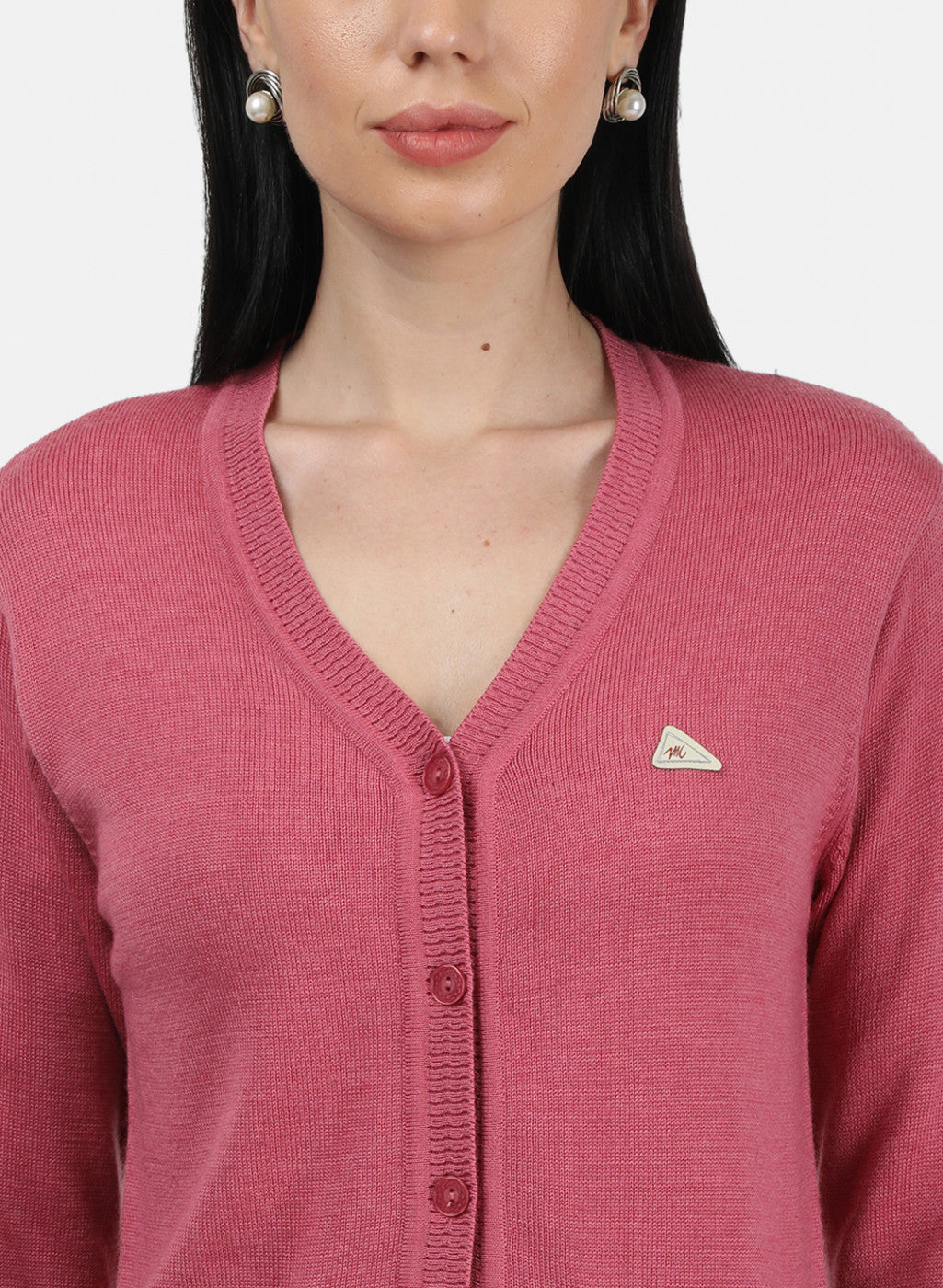 Women Pink Solid Cardigan