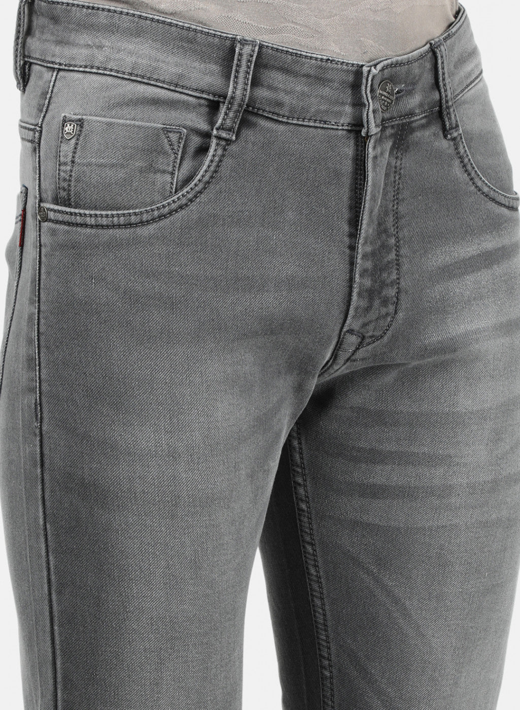 Mens Grey Skinny Denim