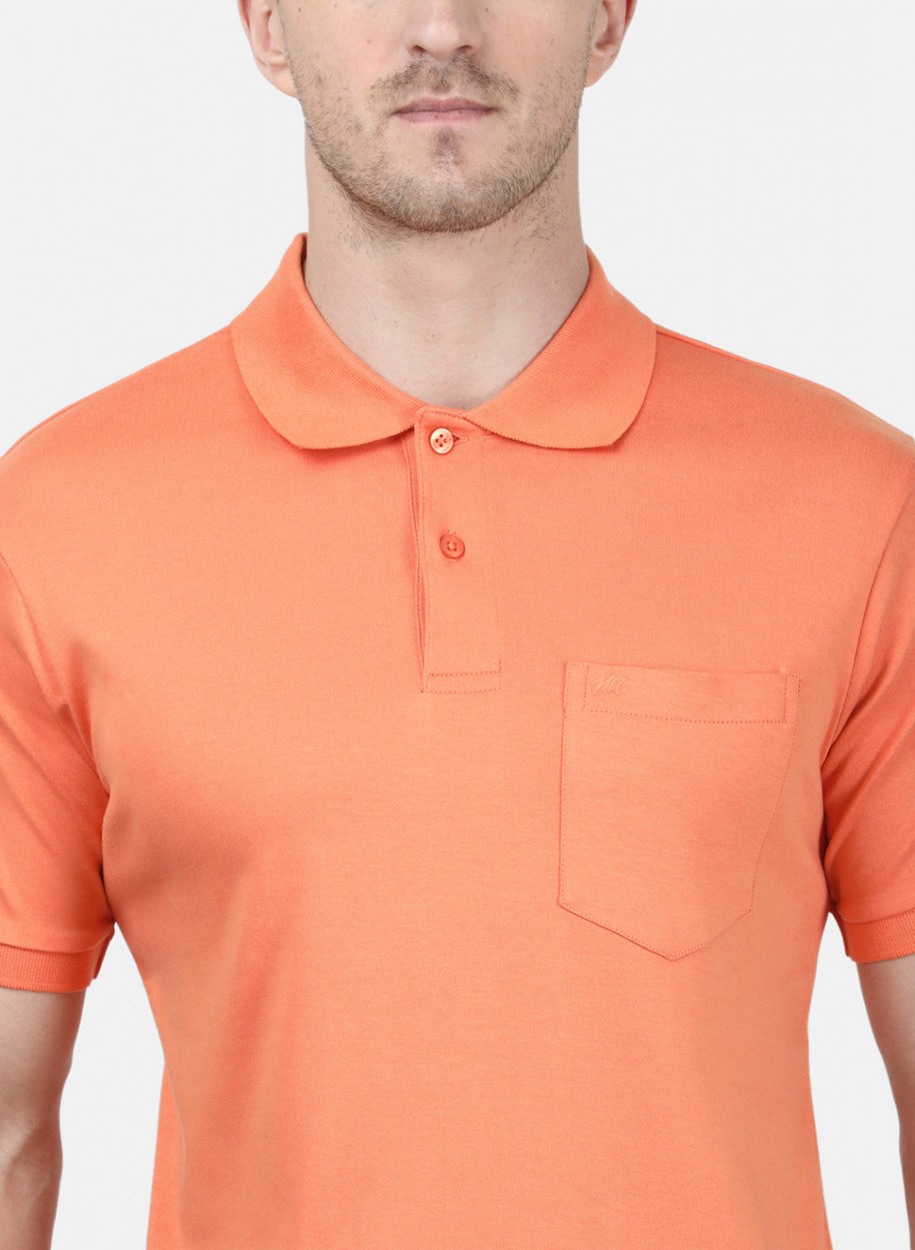 Mens Orange Plain T-Shirt