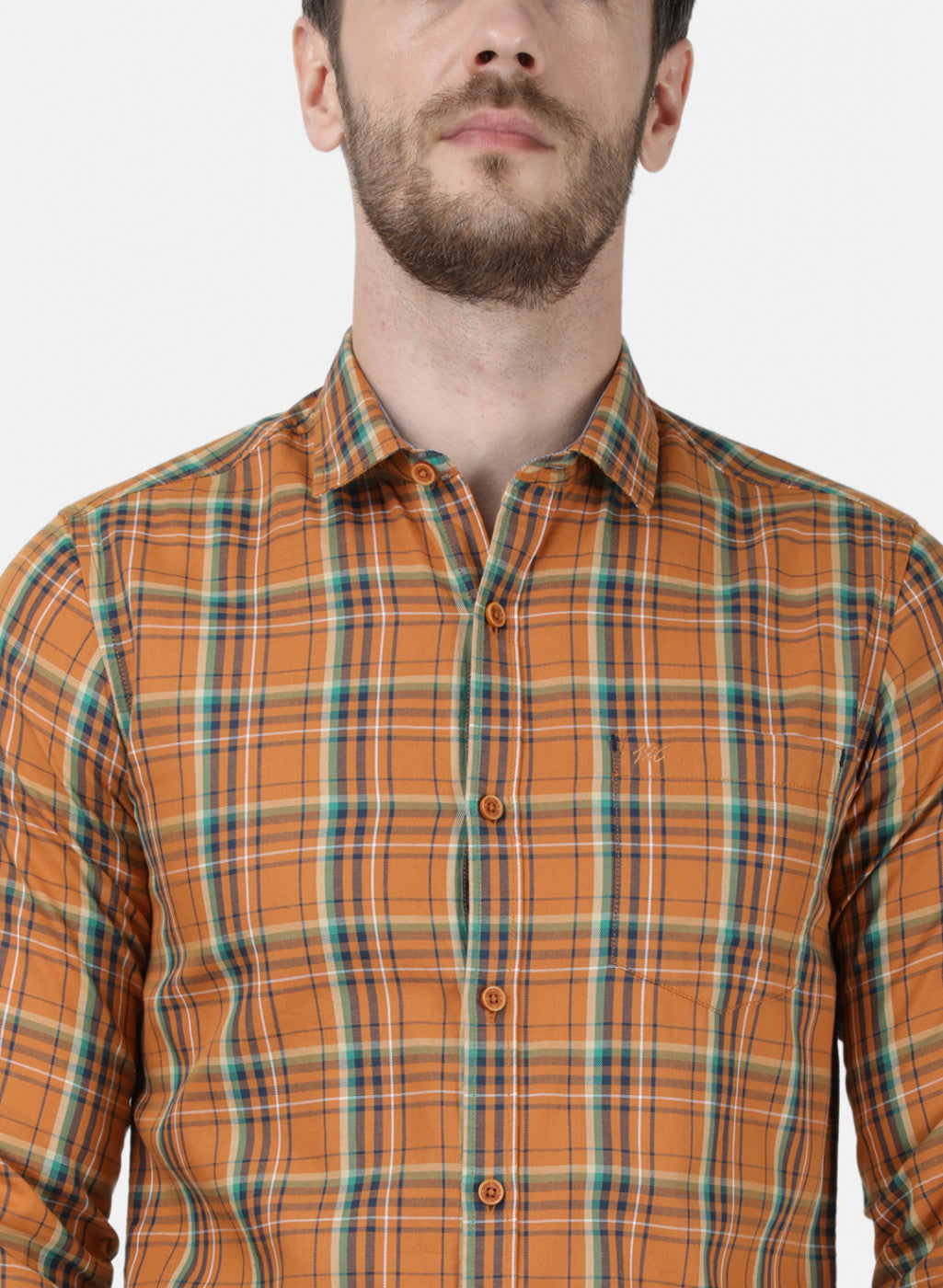 Mens Mustard Check Shirt