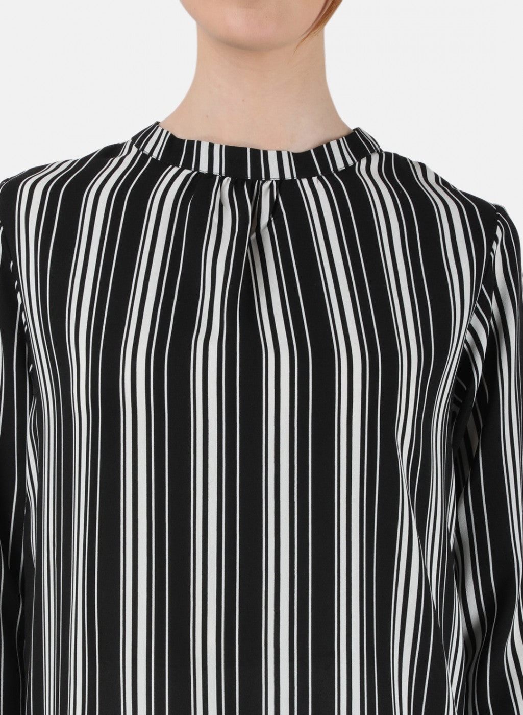 Womens Black & Cream Stripe Top