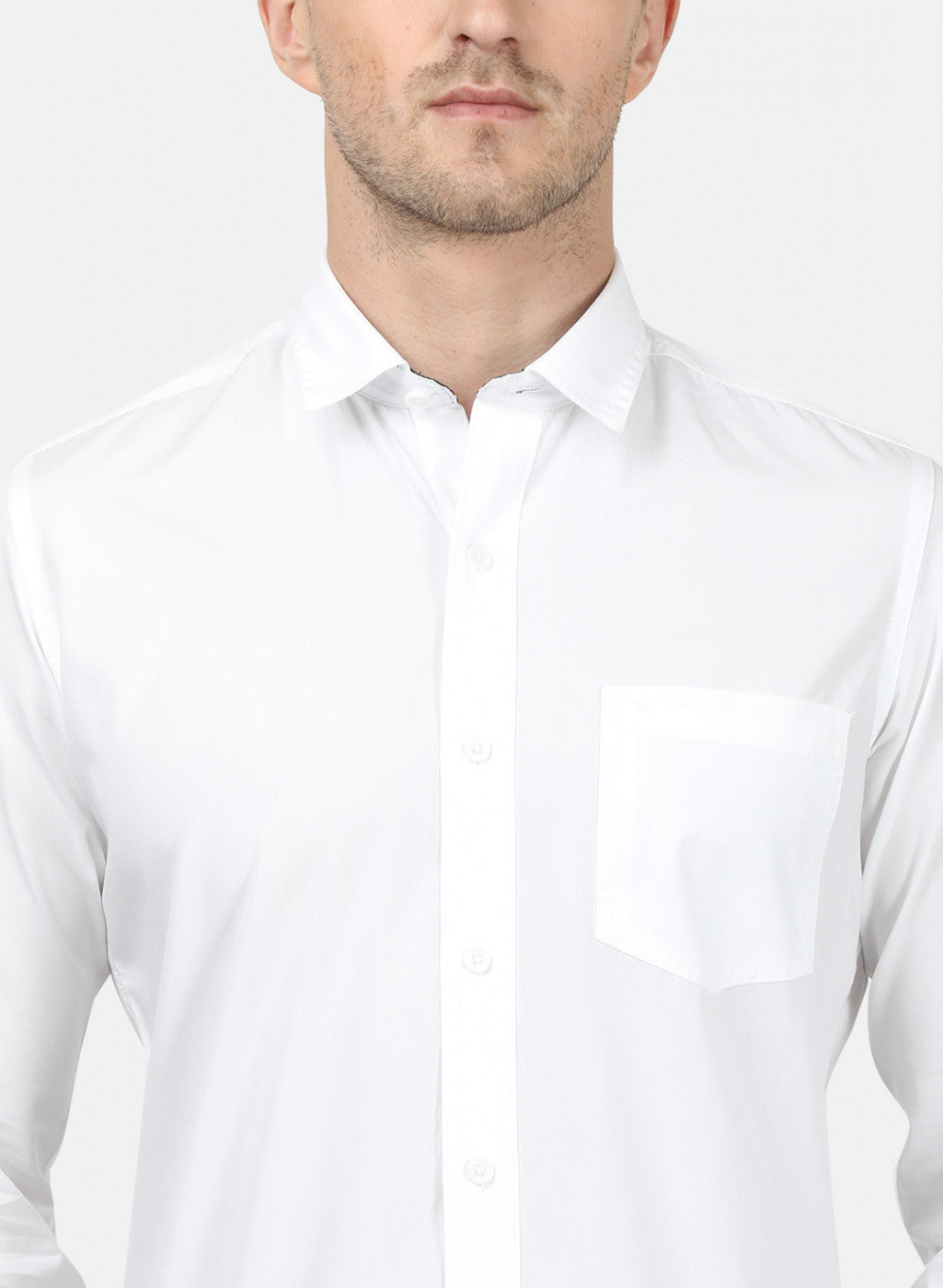 Mens White Solid Shirts