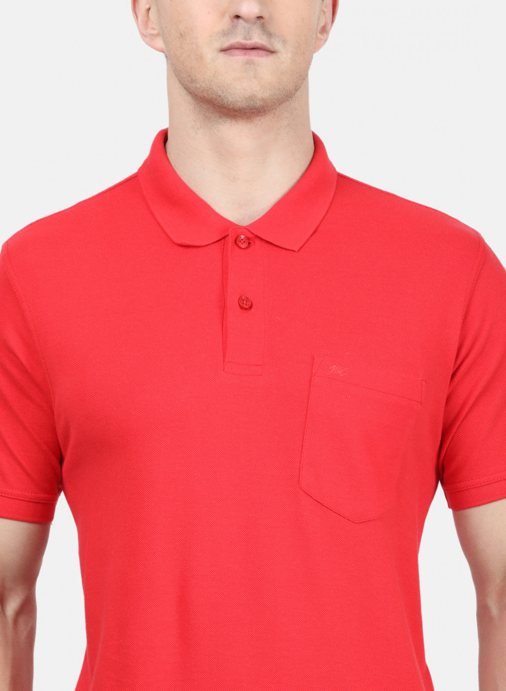 Mens Red Plain T-Shirt