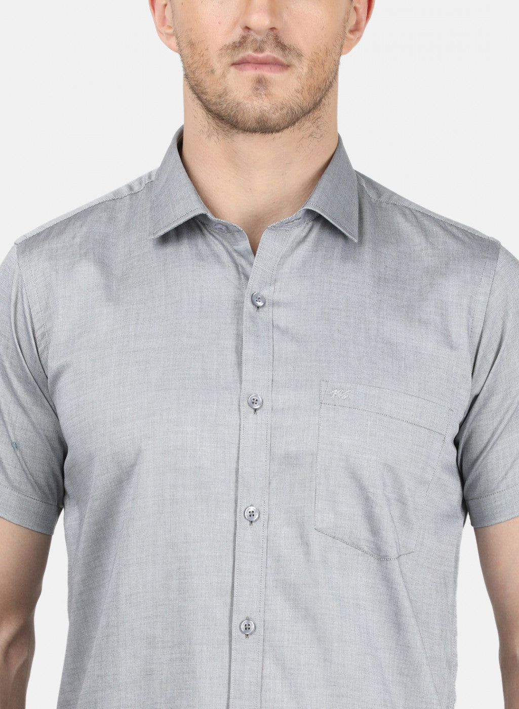 Mens Grey Printed Shirt