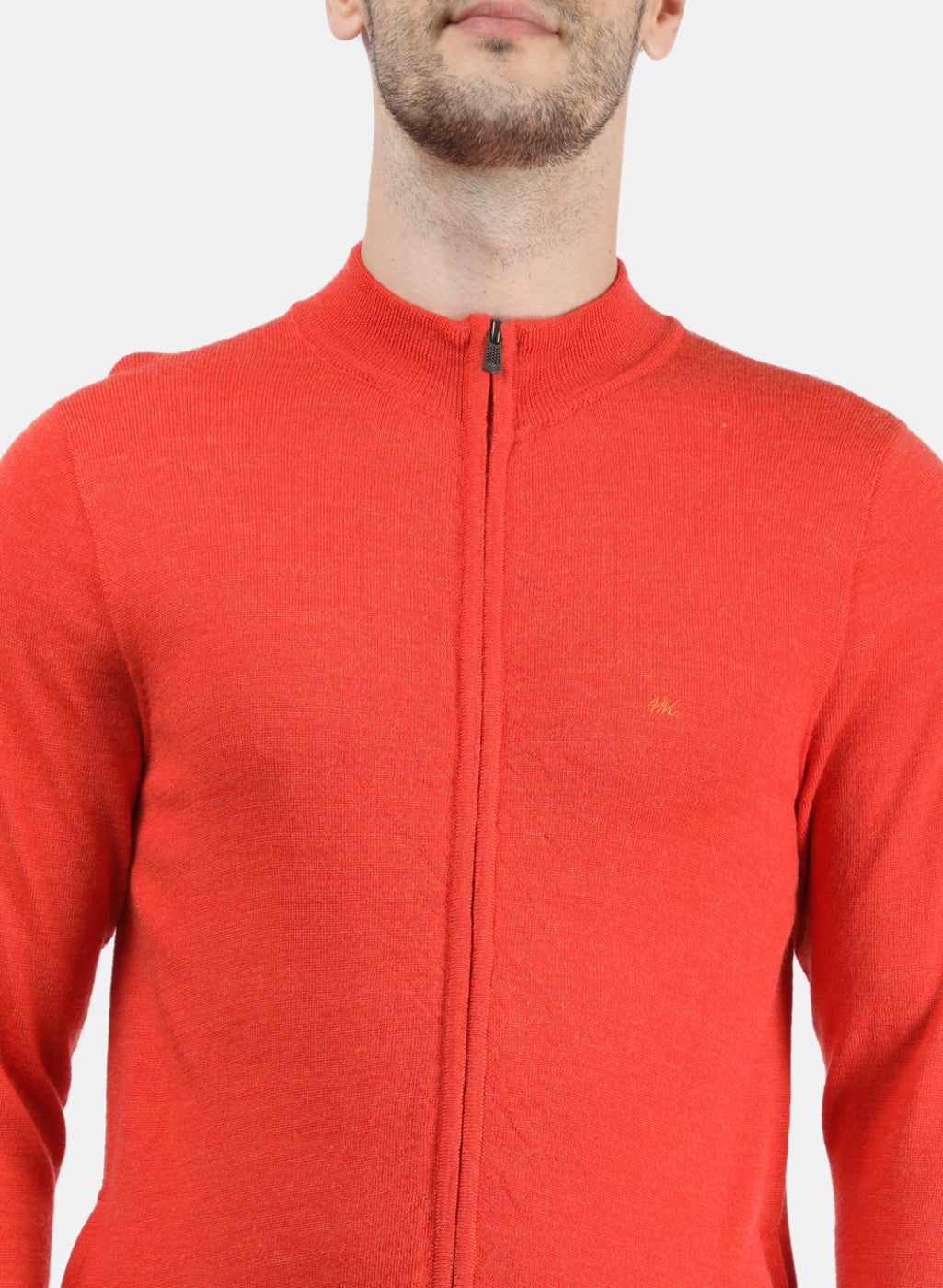 Men Orange Solid Pullover