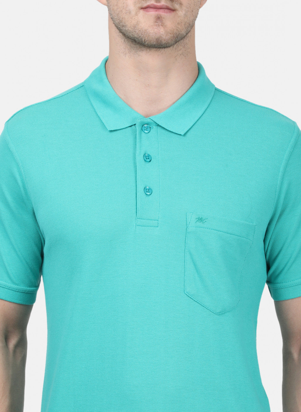 Mens Sea Green Plain T-Shirts