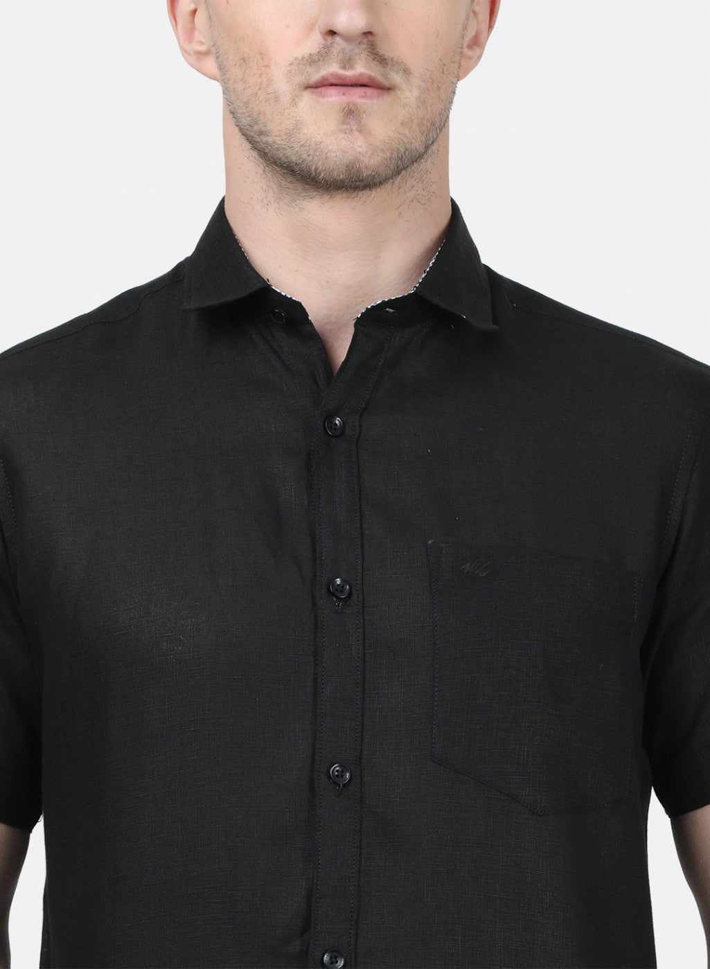 Mens Black Solid Shirts