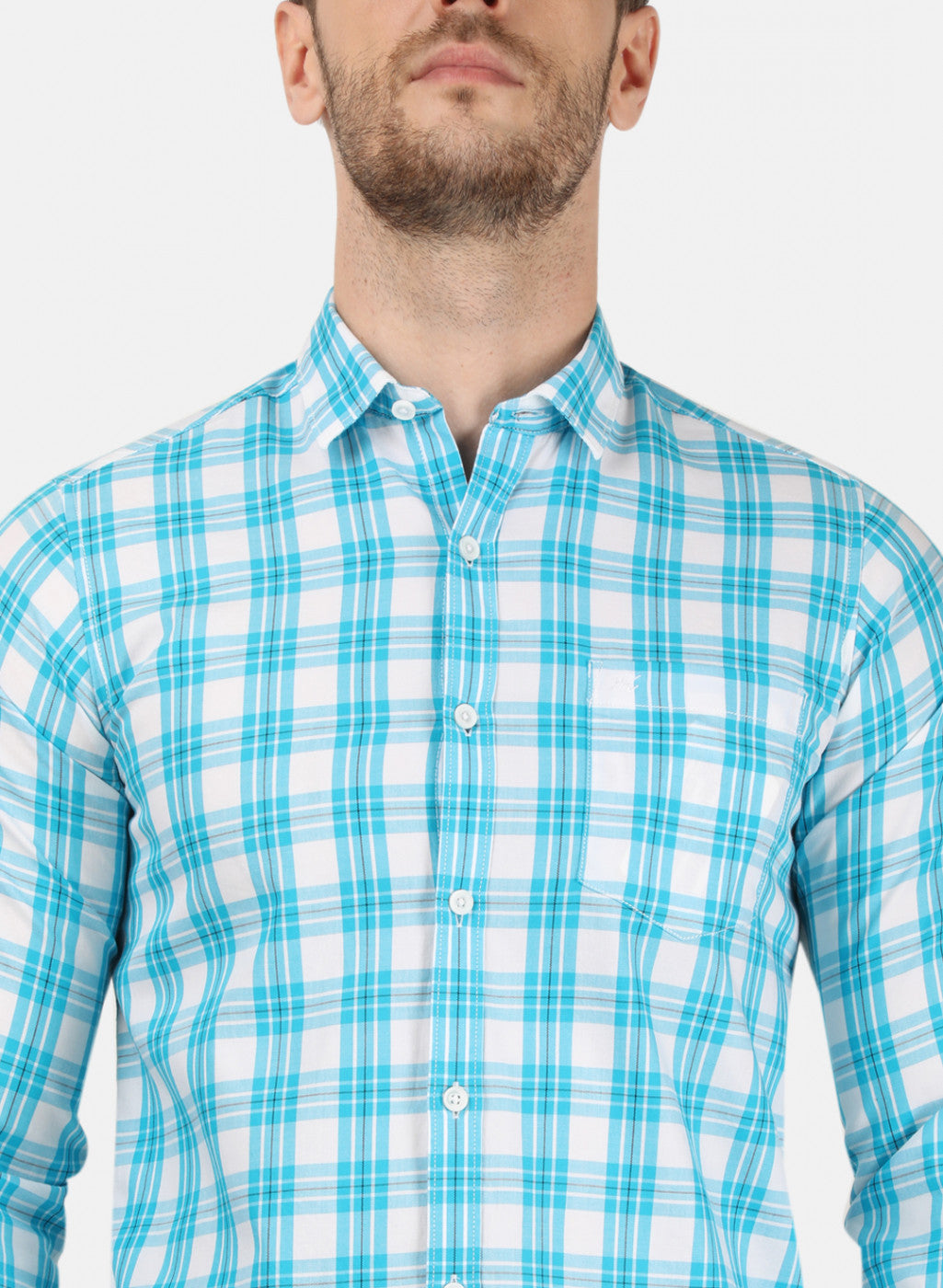 Mens Blue Check Shirts