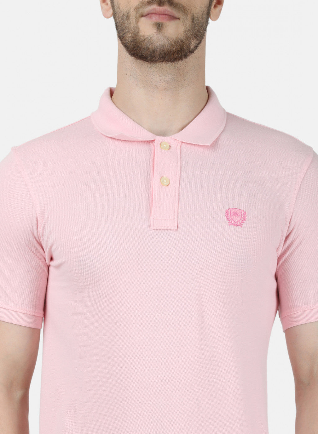 Mens Pink Plain T-Shirt