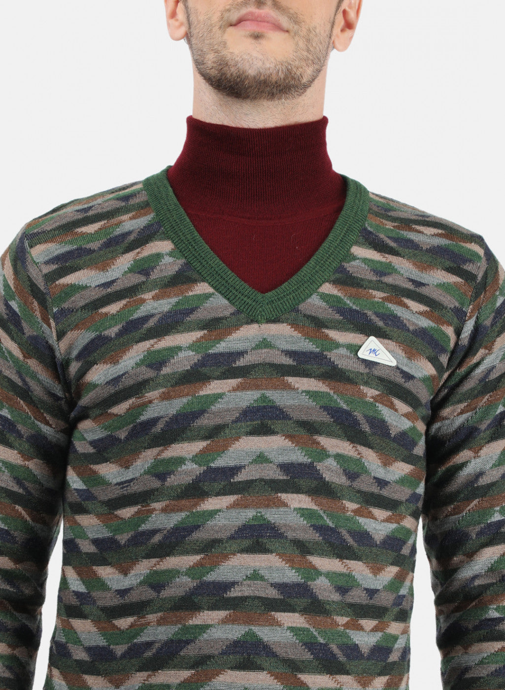 Men Green Solid Pullover