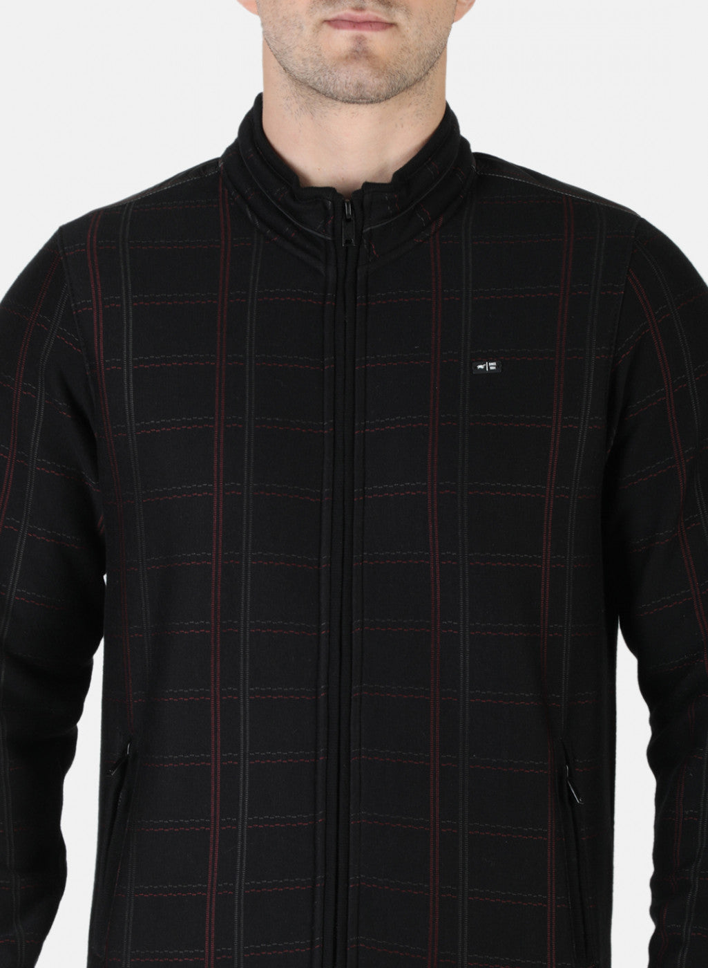 Men Black Check Sweatshirt