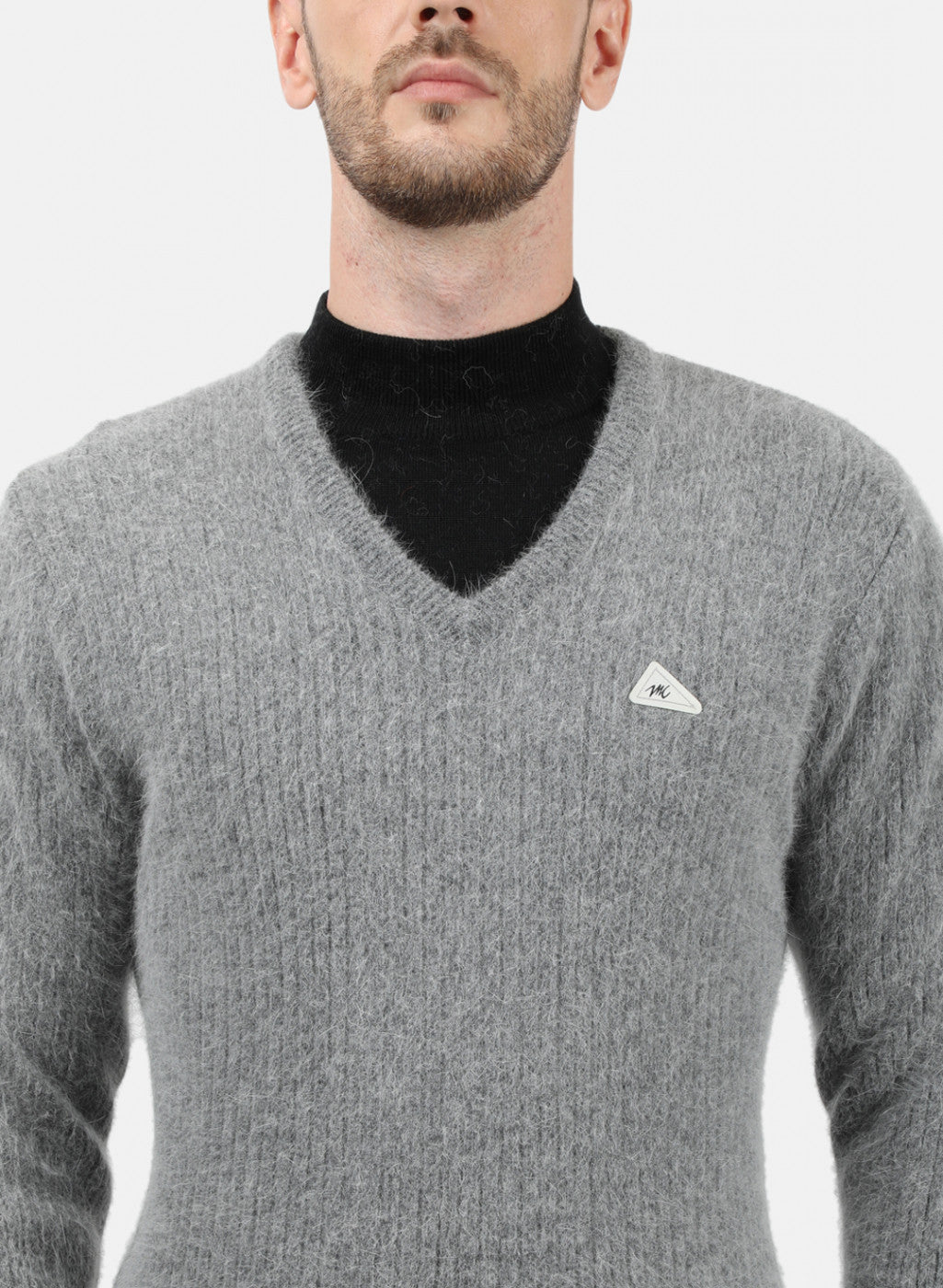 Men Grey Solid Pullover