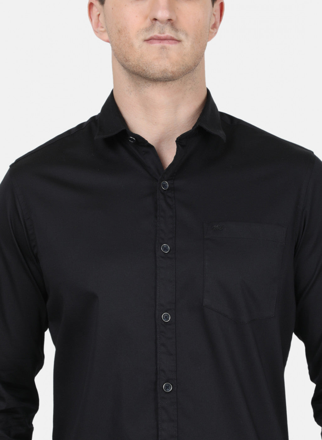 Mens Black Solid Shirt