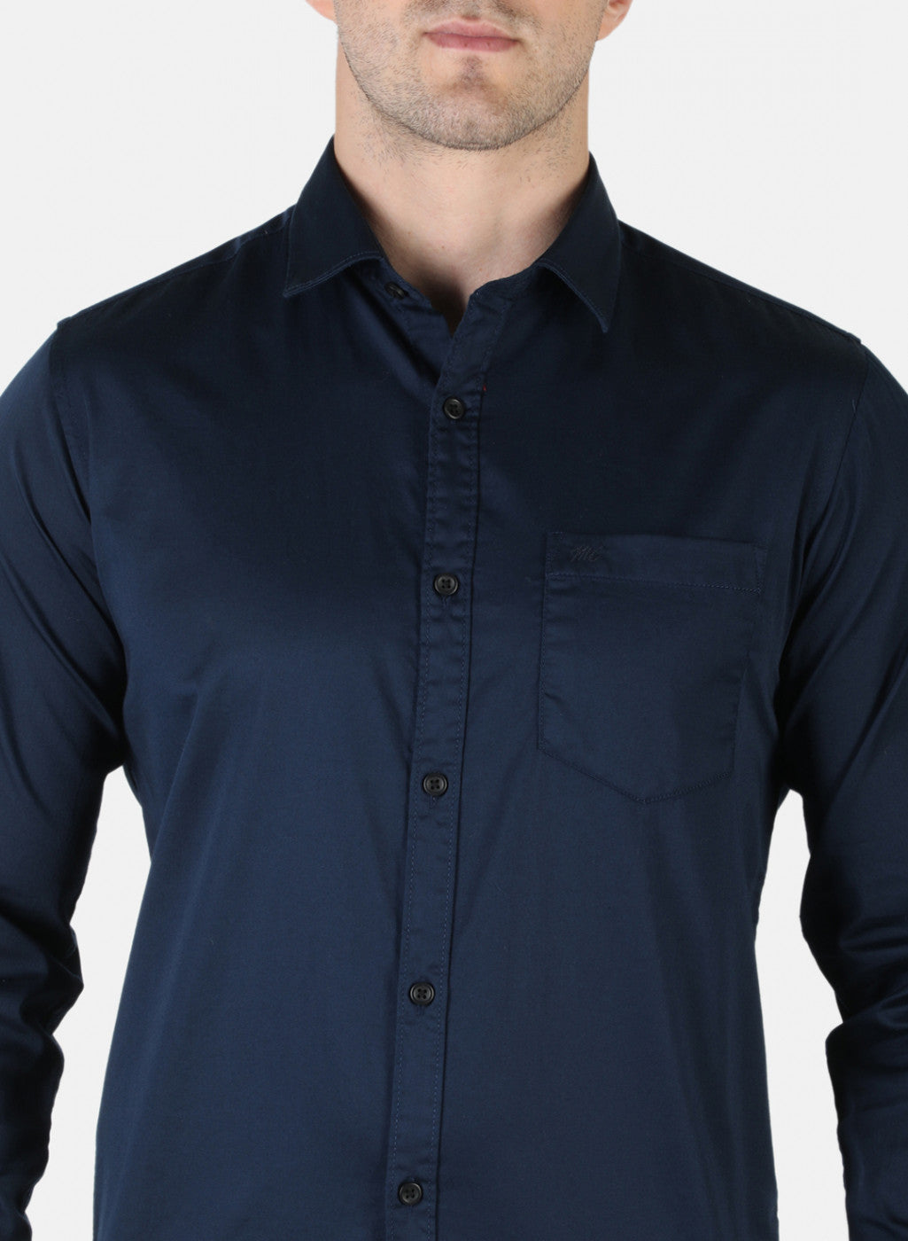 Men NAvy Blue Solid Shirt