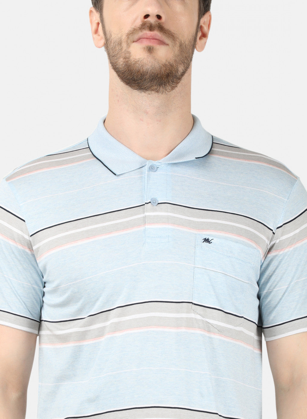 Mens Sky Blue Stripe T-Shirt