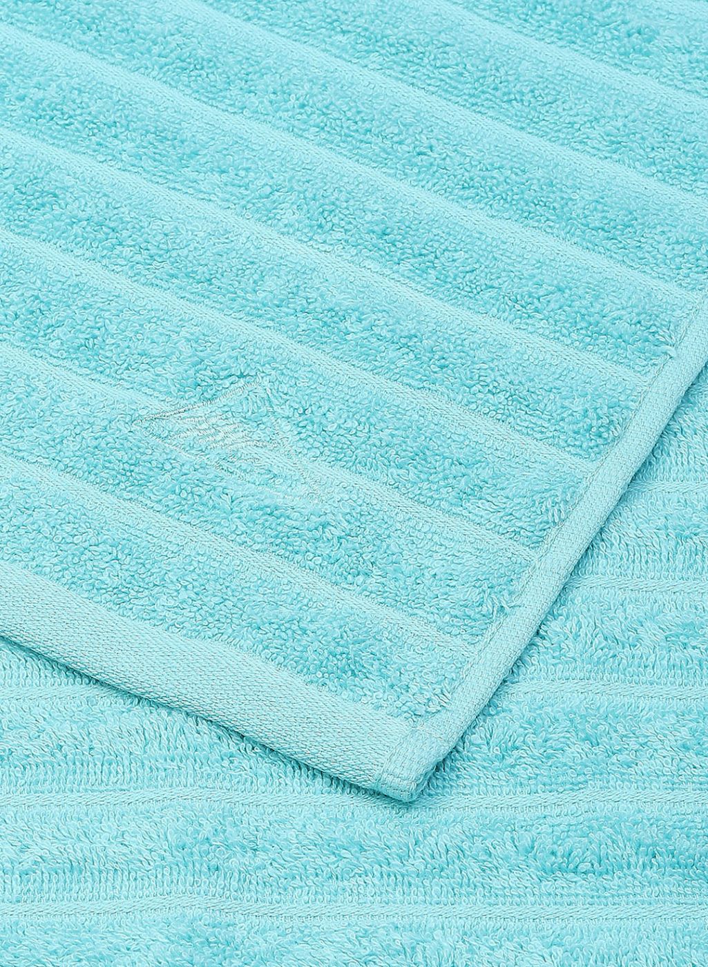 Blue Cotton 525 GSM Towel Set Pack of 2 (1 Bath & 1 Hand Towel)