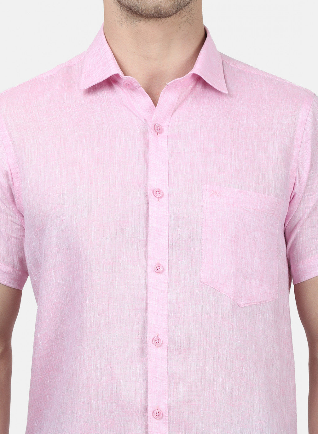 Mens Pink Solid Shirts