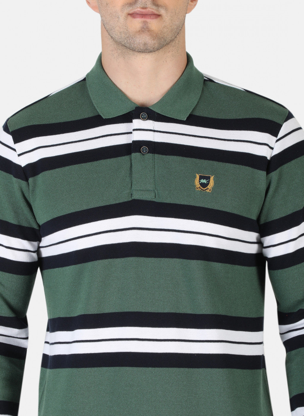 Men Green Stripe T-Shirt