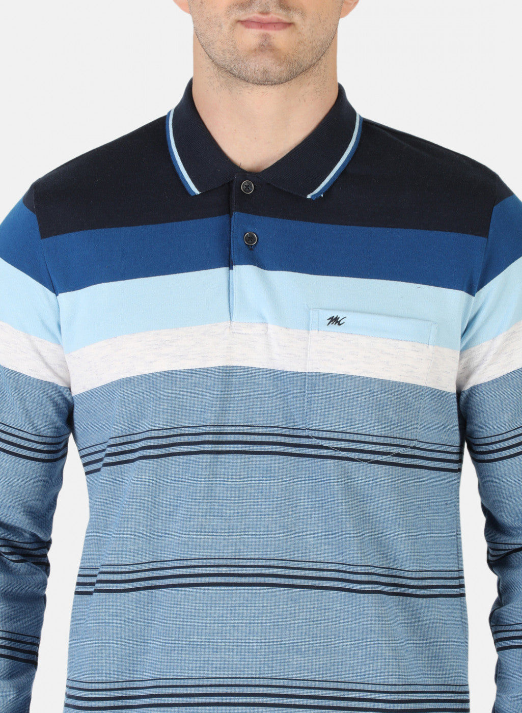 Men Blue Stripe T-Shirt