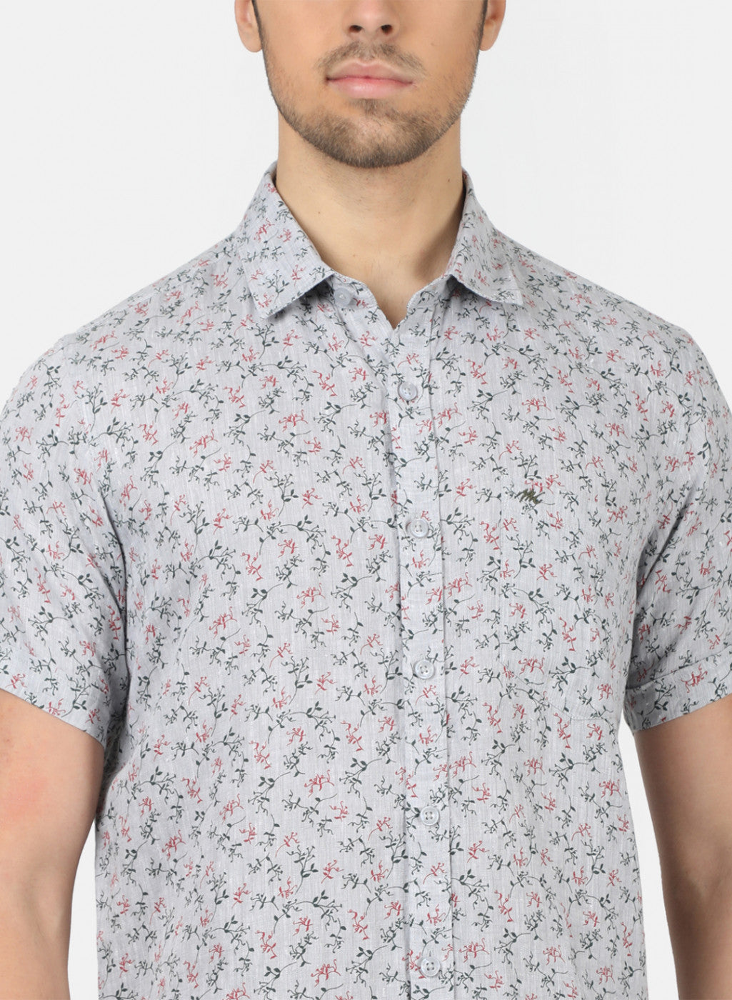 Men Grey Printed Shirts