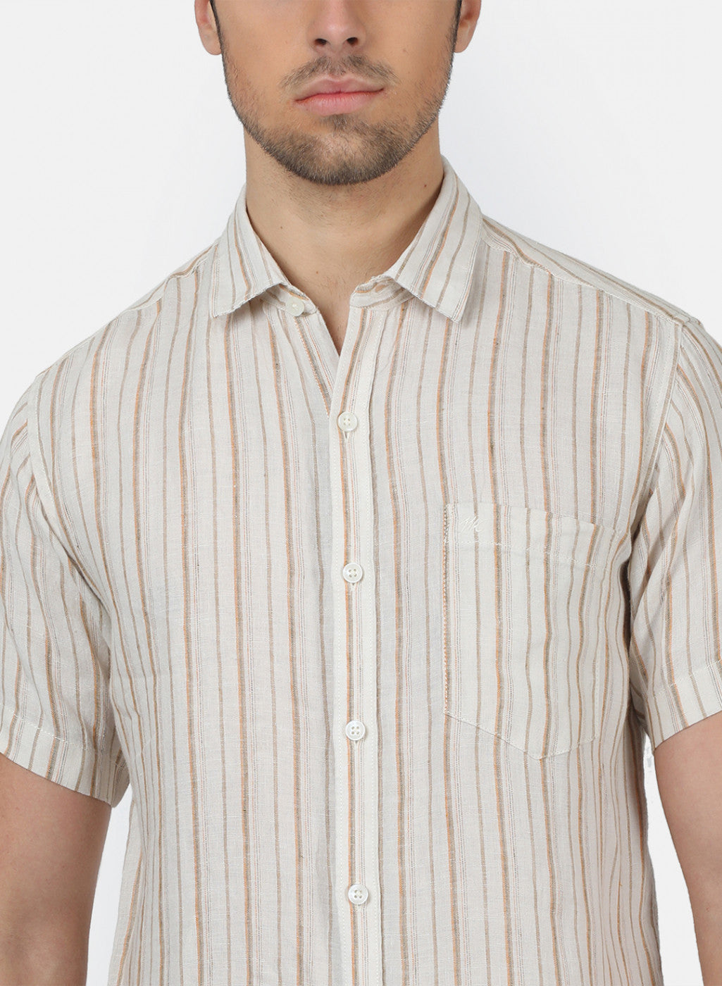 Men Brown Stripe Shirts