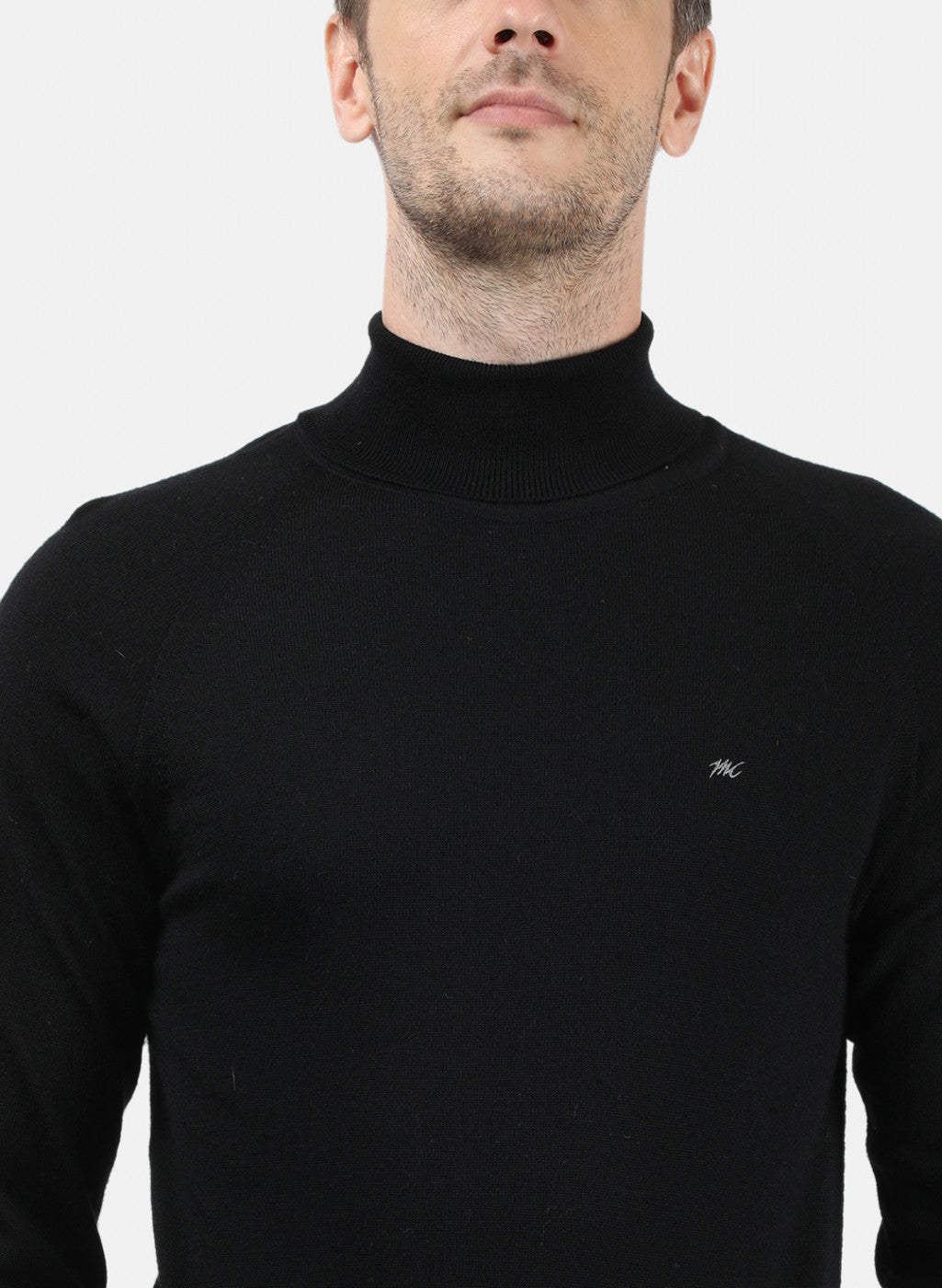 Men Black Solid Pullover