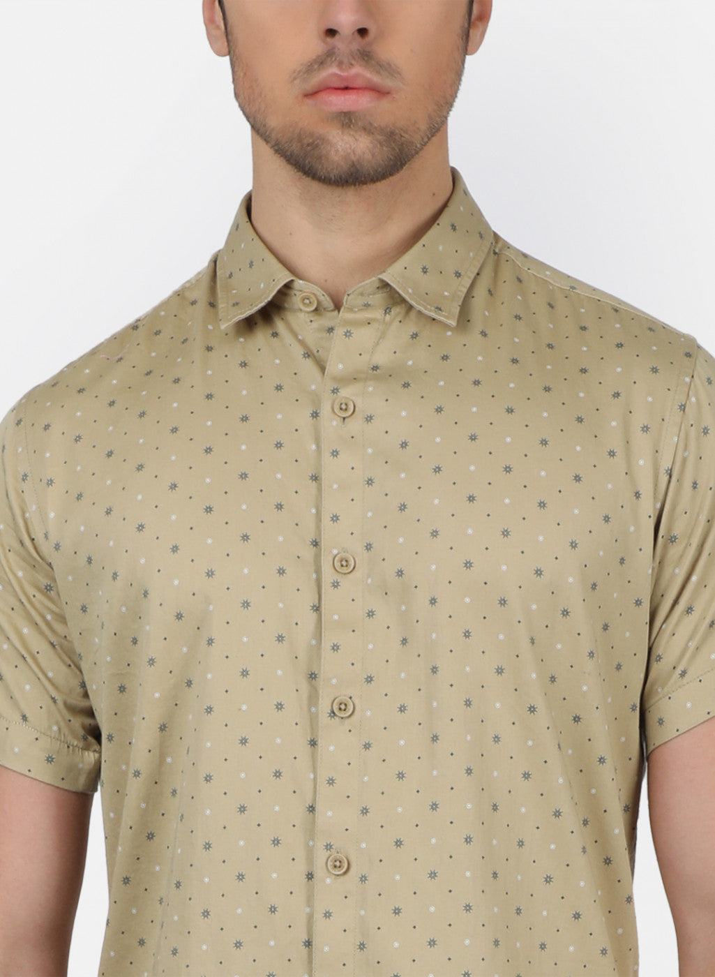 Men Olive Printed Shirts