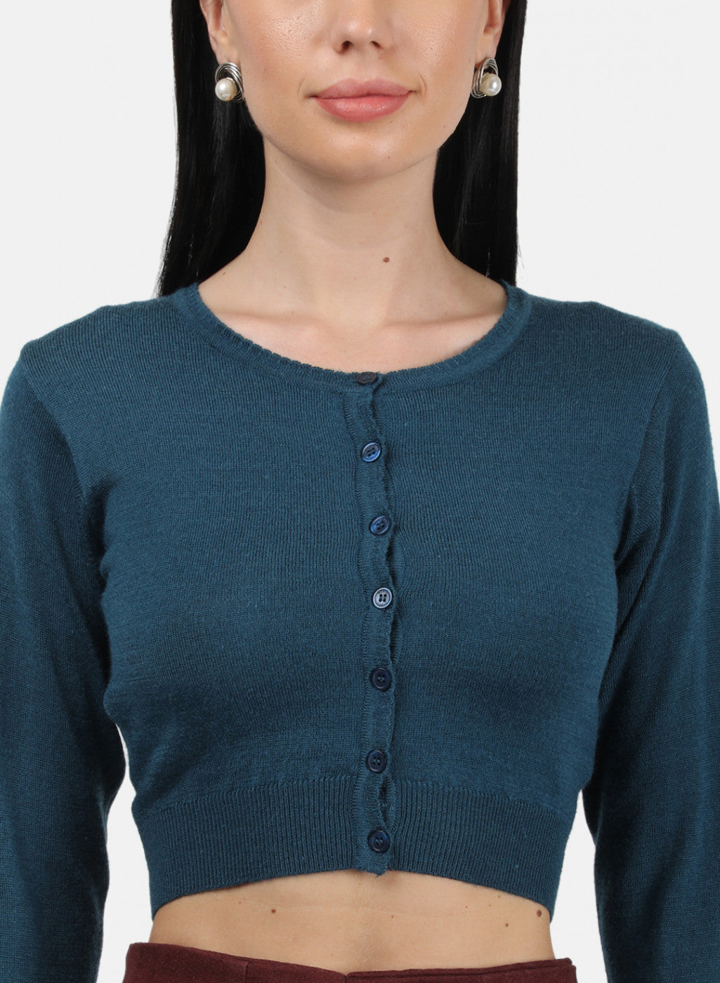 Women Teal Blue Solid Blouse