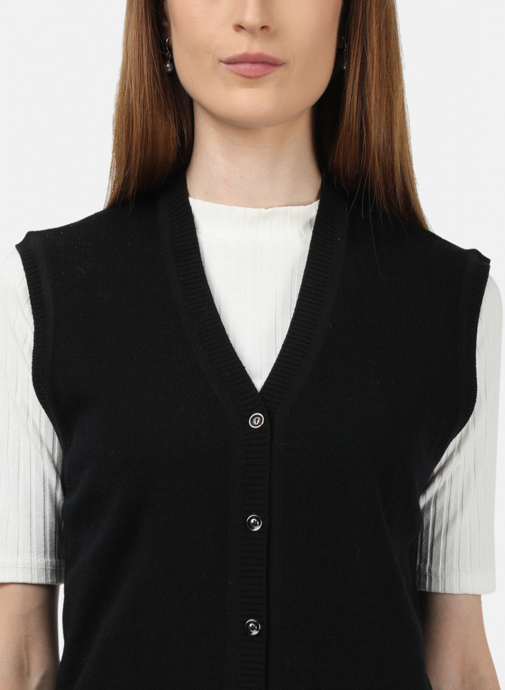 Women Black Solid Cardigan