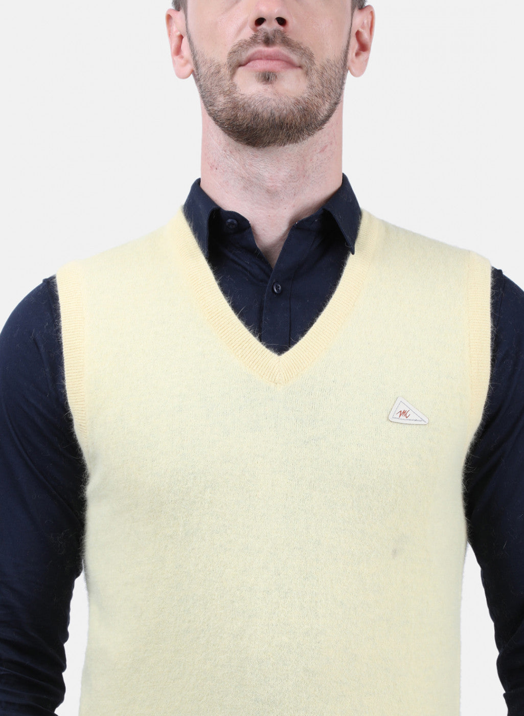 Men Yellow Solid Sweater