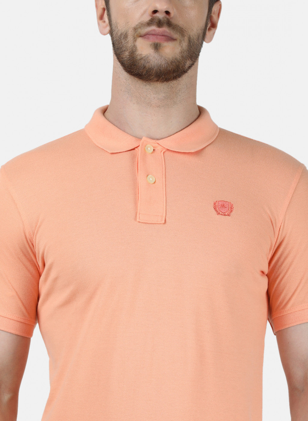 Mens Orange Plain T-Shirt