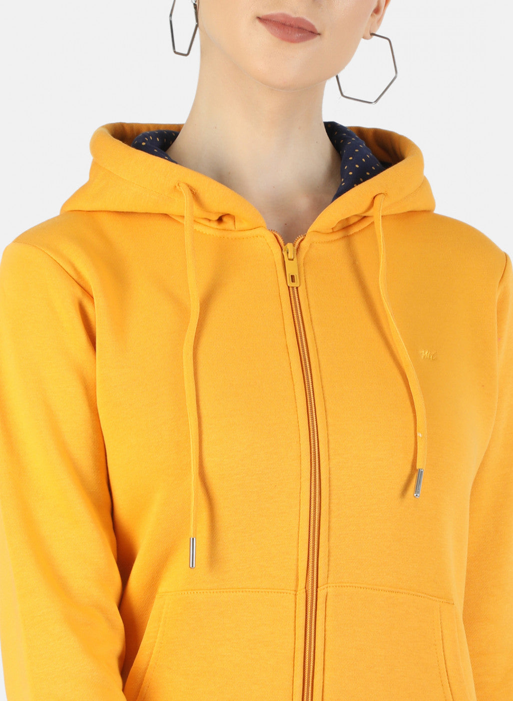 Women Mustard Plain Sweatshirt