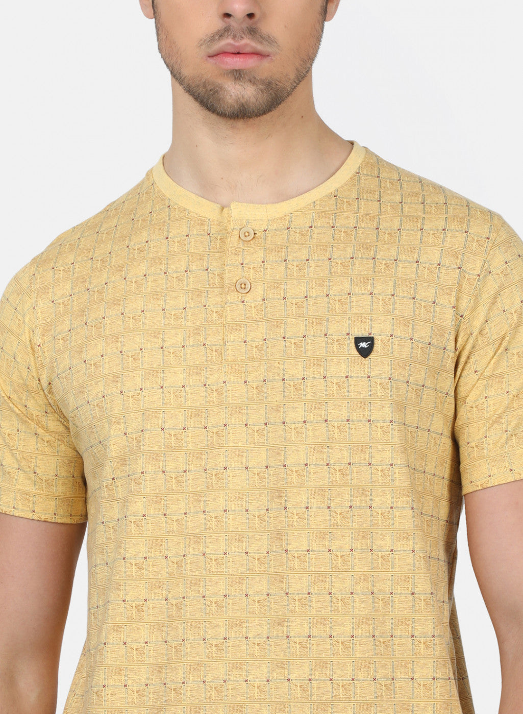 Men Mustard Printed T-Shirts