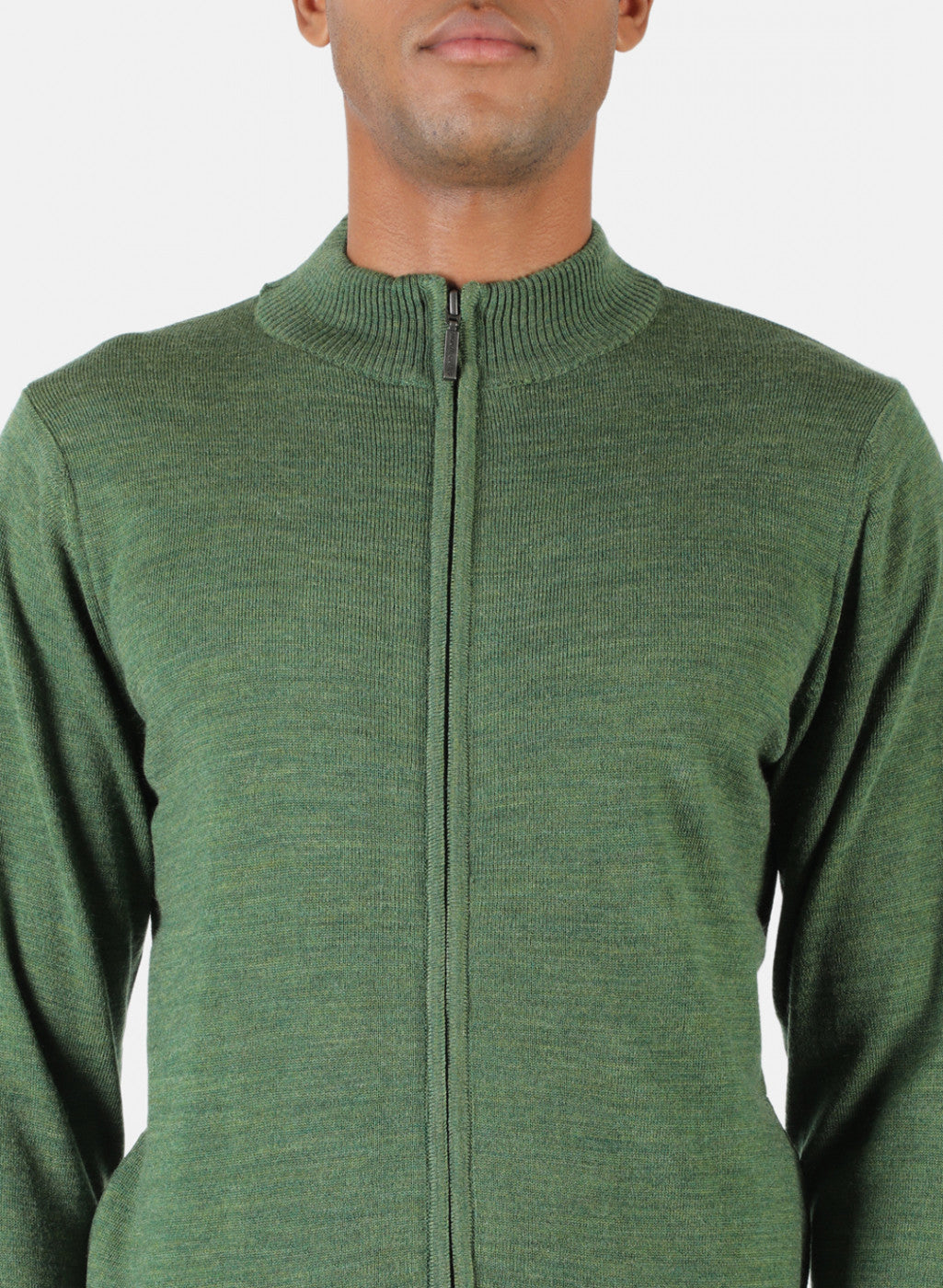 Men Olive Solid Pullover