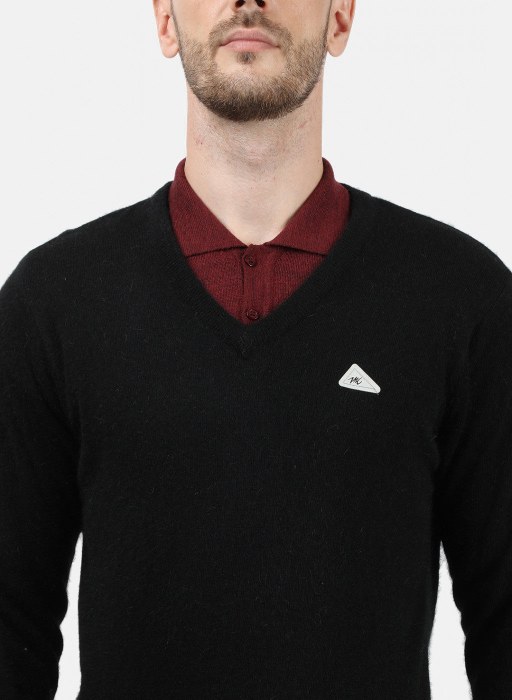 Men Black Solid Pullover