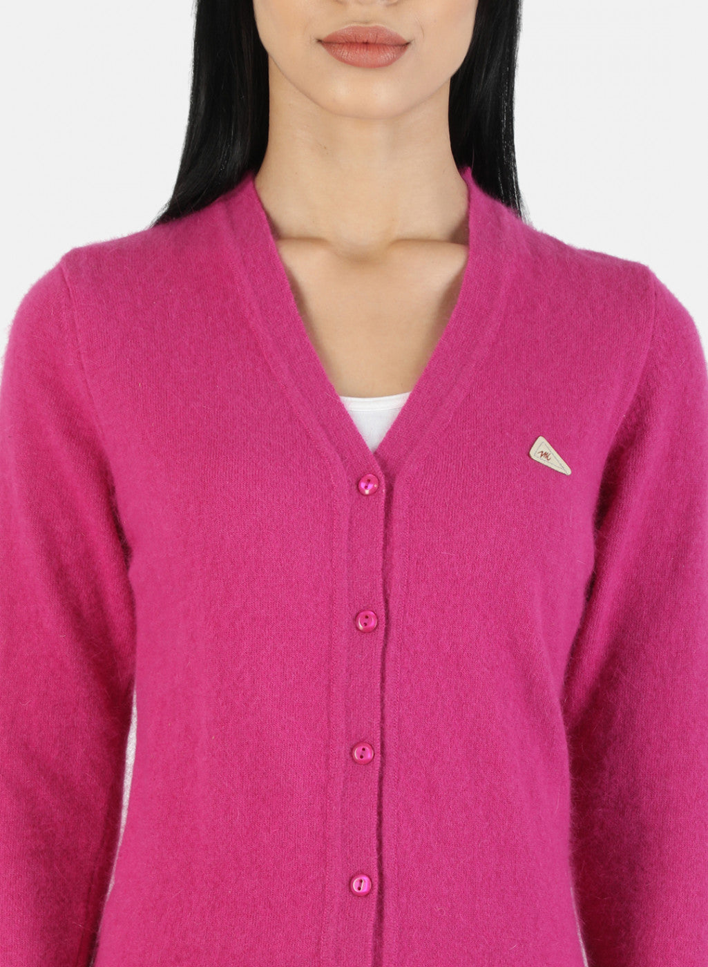 Women Pink Solid Cardigan