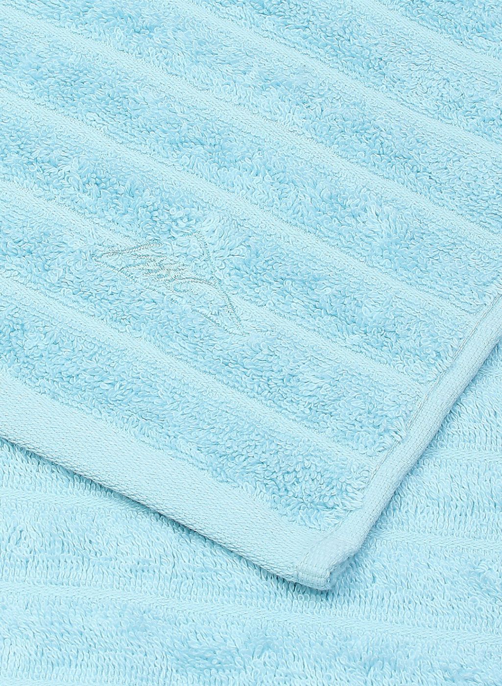 Sky Blue Cotton 525 GSM Towel Set Pack of 2 (1 Bath & 1 Hand Towel)