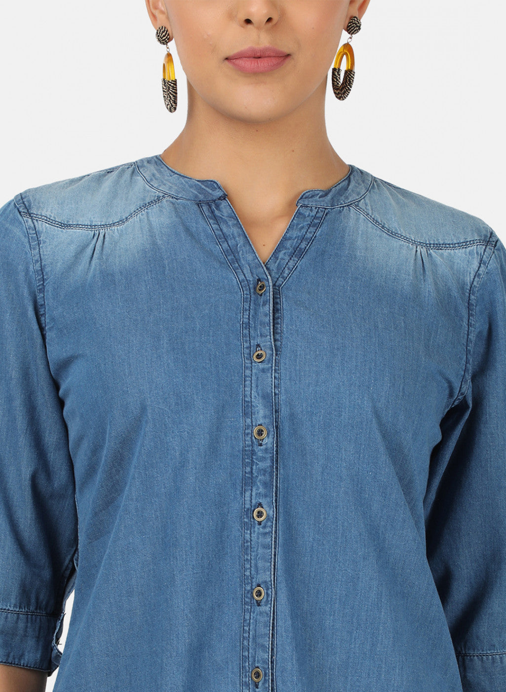 Womens Blue Light Wash Top