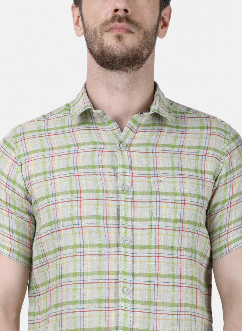 Mens Olive Check Shirt