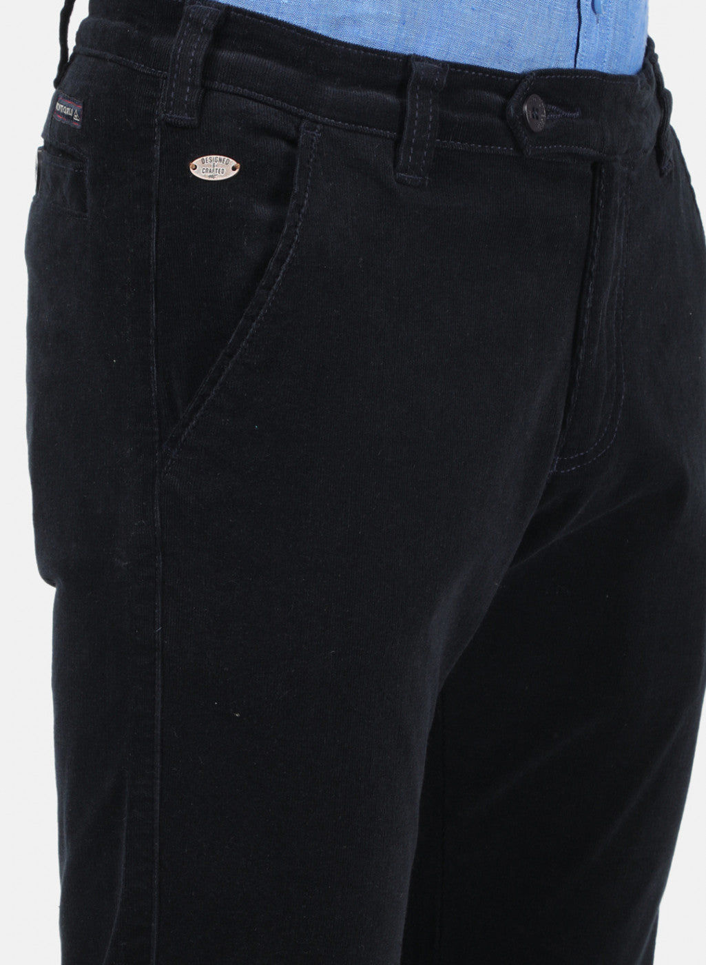 Men NAvy Blue Plain Trousers