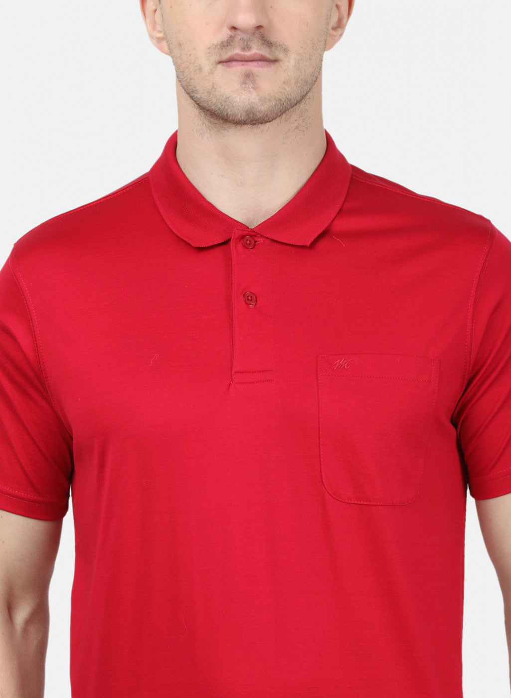 Mens Red Plain T-Shirt