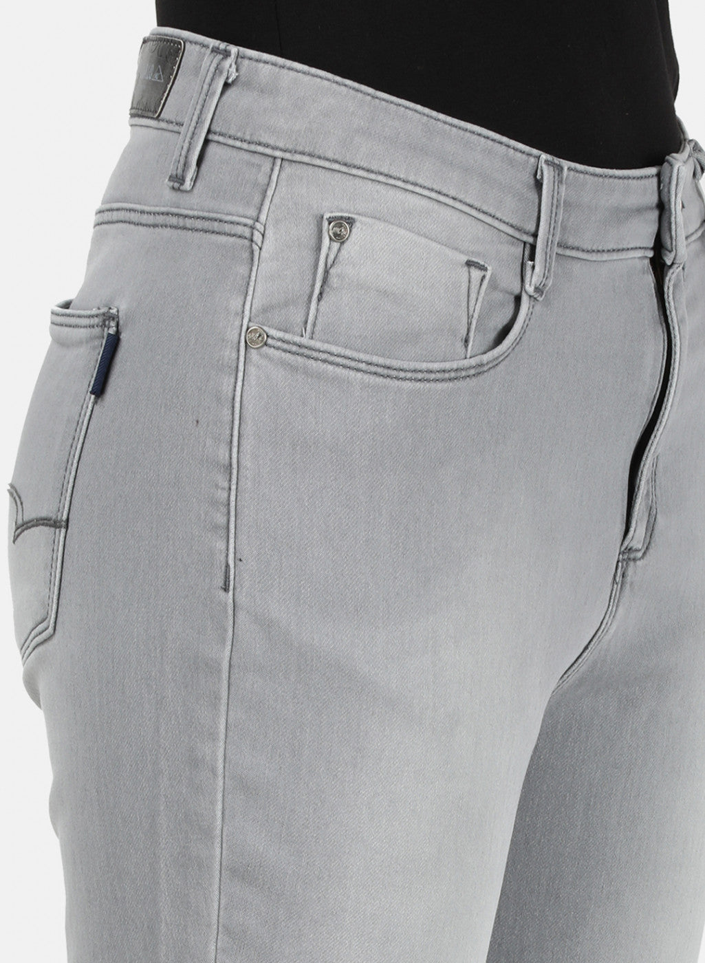 Womens Grey Regular Denim