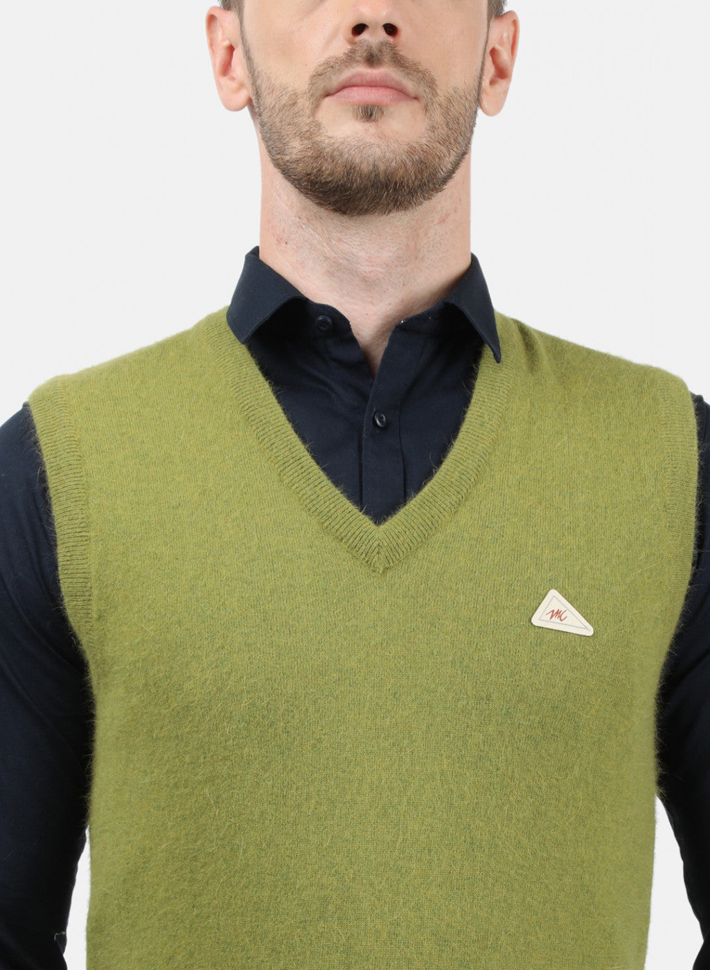 Men Olive Solid Sweater