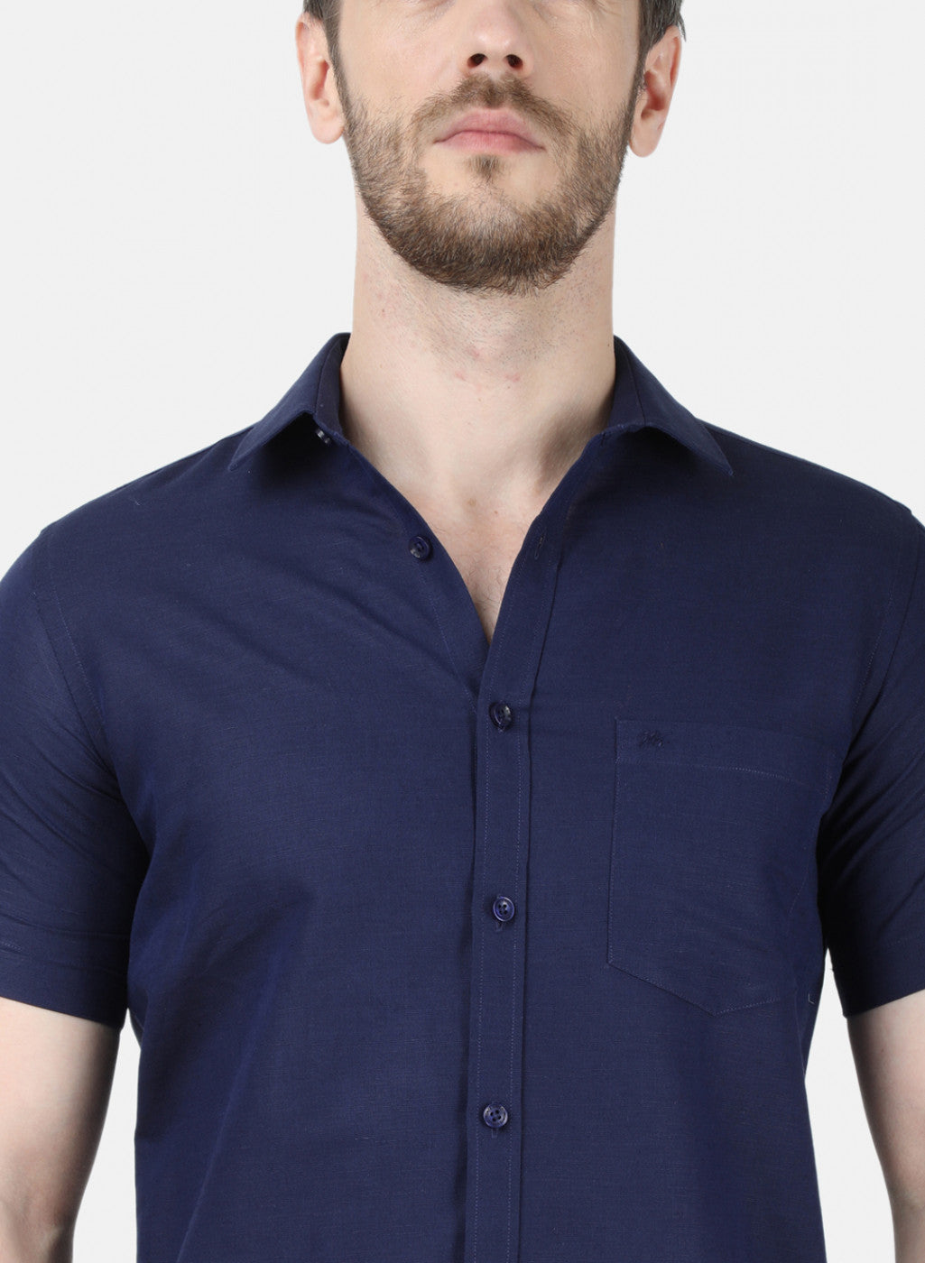 Mens NAvy Blue Solid Shirt